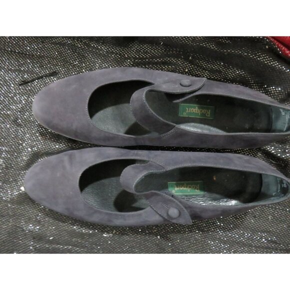 ROCKPORT Navy Suede Leather Mary Jane Slip On Casual Driving Shoes Moccasins 9.5 - Picture 3 of 11